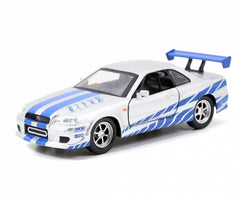 Set masinute metalice fast & furious brian's nissan skyline gt - r(bnr34) scara 1 la 32, Simba - Publisol.ro
