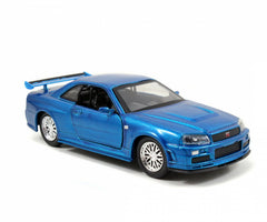 Set masinute metalice fast & furious brian's nissan skyline gt - r(bnr34) scara 1 la 32, Simba - Publisol.ro