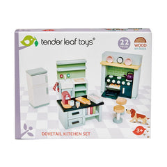 Set mobilier bucatarie, din lemn premium Dovetail - cu 22 piese, echipamente si accesorii complete - Tender Leaf Toys - Publisol.ro