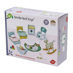 Set mobilier camera copiilor, din lemn premium Dovetail - cu 14 piese, cu echipamente si accesorii complete - Tender Leaf Toys - Publisol.ro
