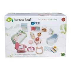 Set mobilier camera rurala, din lemn premium Dovetail - cu 20 piese, cu echipamente si accesorii complete - Tender Leaf Toys - Publisol.ro