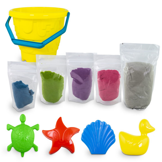 Set Nisip Kinetic 5 culori cu accesorii - Plaja - Tuban