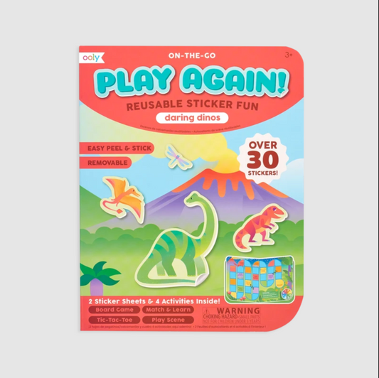 Set planse si jocuri cu abtibilduri repozitionabile - Dinozauri - Ooly