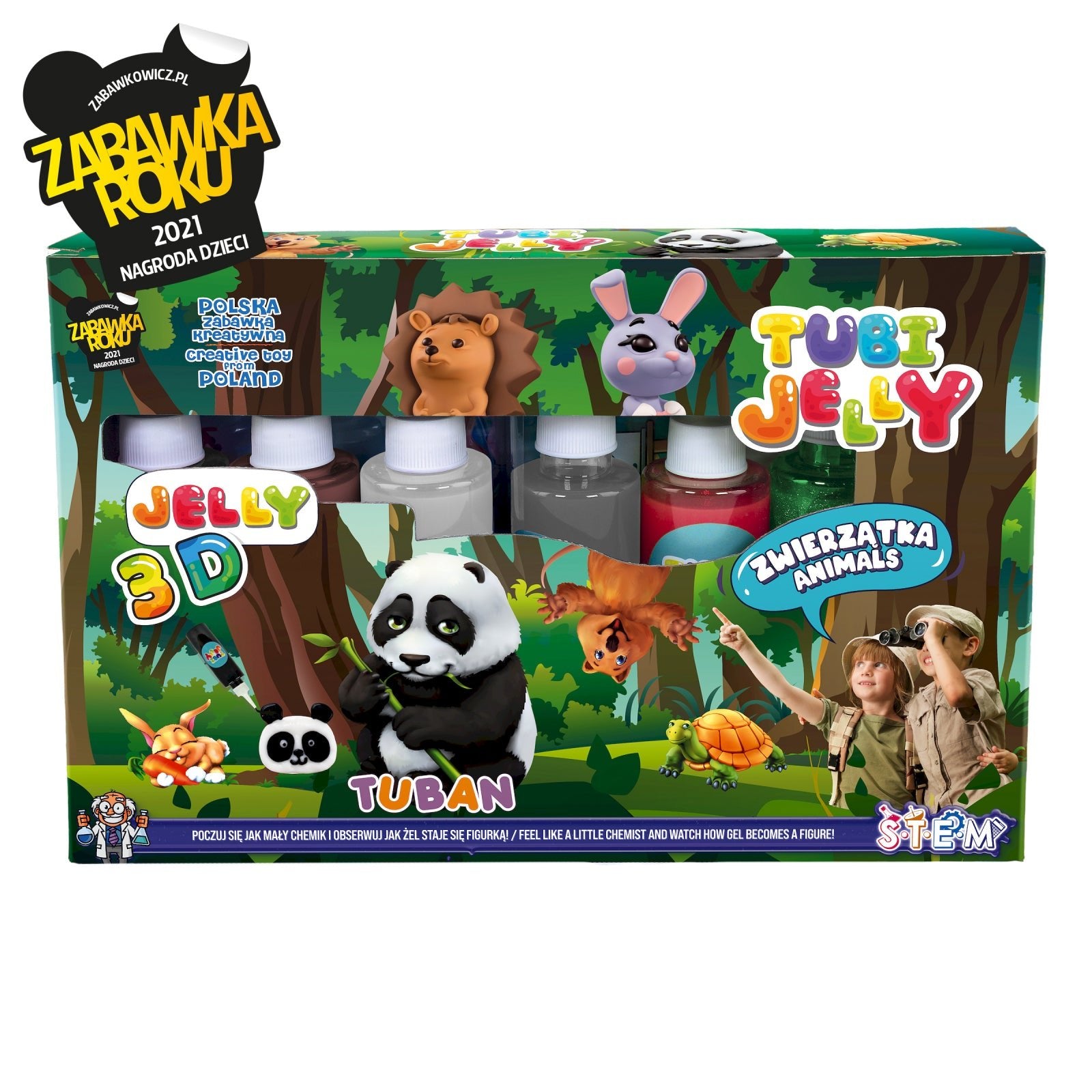 SET TUBI JELLY (gel modelator) cu 6 culori , ANIMALE - Tuban - Publisol.ro