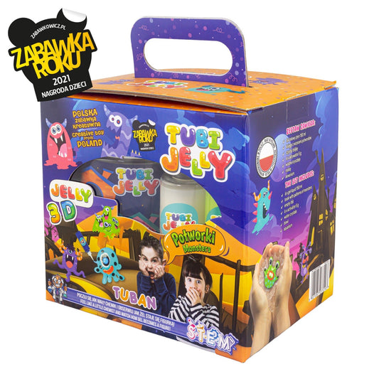 SET TUBI JELLY (gel modelator) cu 6 culori si acvariu mic , MONSTRUI - Tuban - Publisol.ro