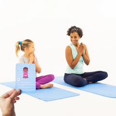 Set Yoga Mama-Copil, saltele asortate si carduri incluse - Wave, albastru - Soul Mates