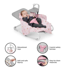Sezlong 3 in 1 felio 2, peony rose - Publisol.ro