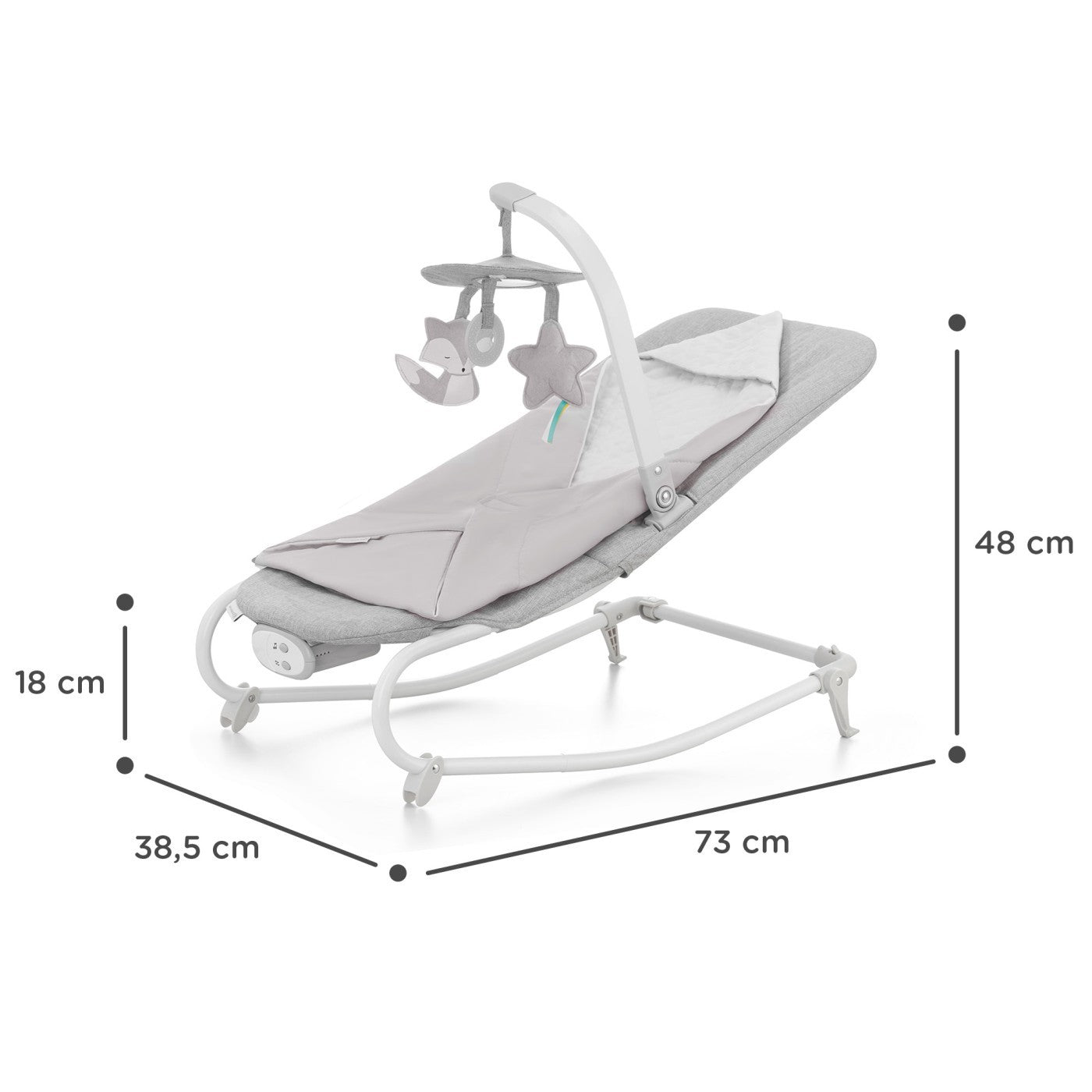 Sezlong 3 in 1 felio 2, stone grey - Publisol.ro