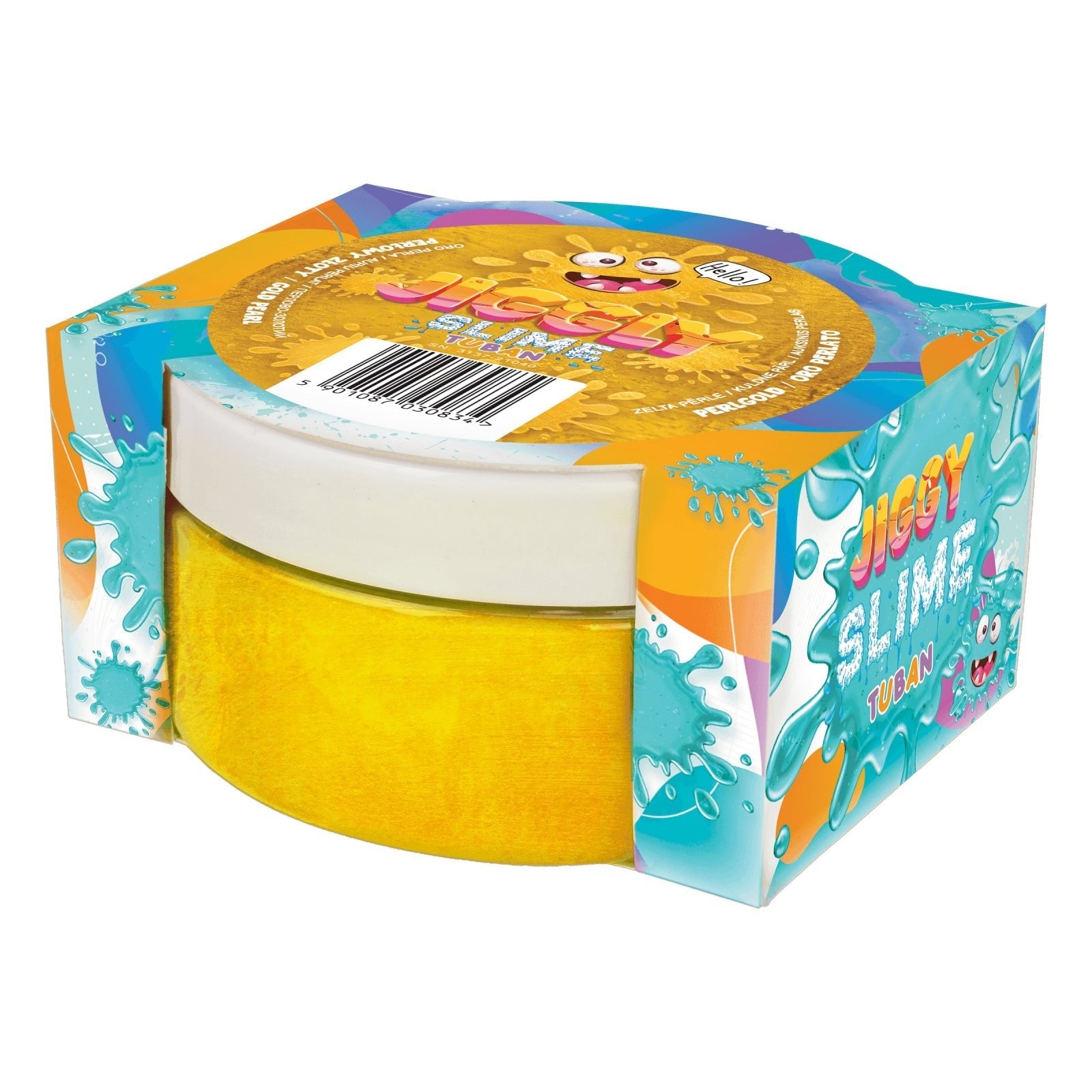 Slime in cutie JIGGLY SLIME , auriu perlat, 200 g - Tuban - Publisol.ro