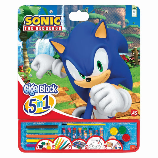 Sonic the hedgehog set pentru desen giga block 5 in 1, AS - Publisol.ro