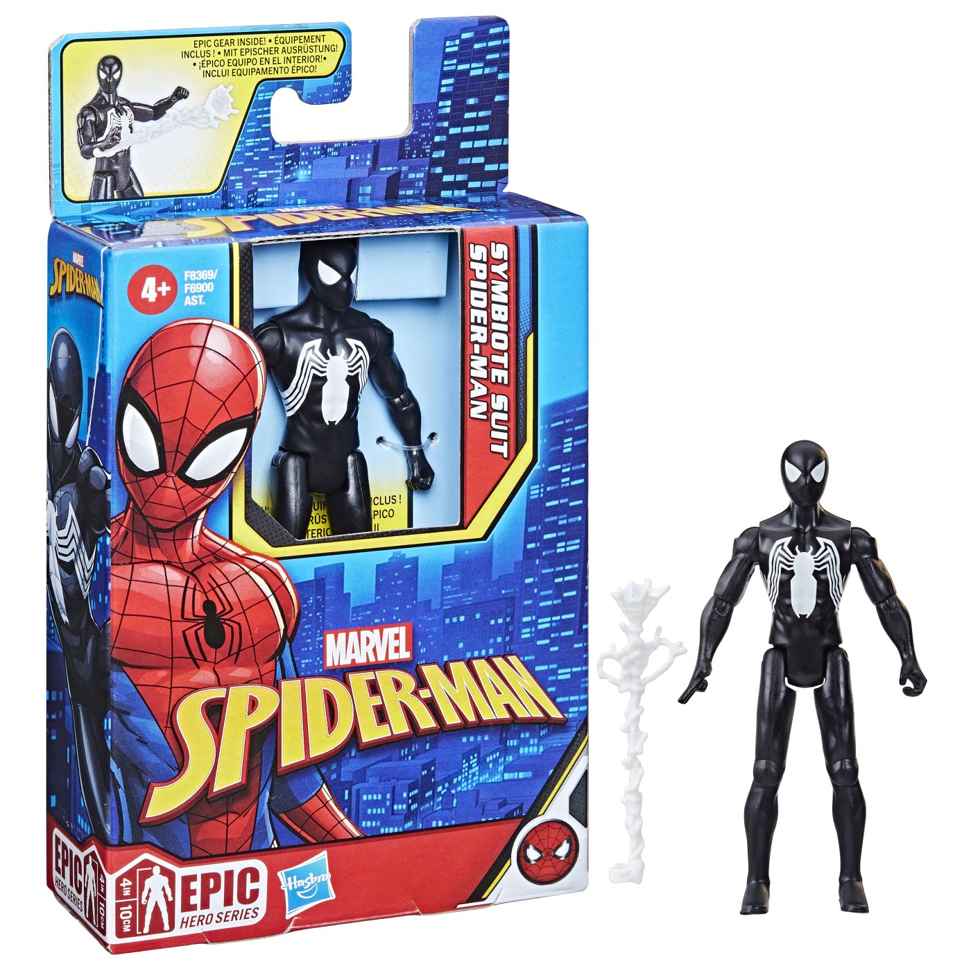 Spiderman epic hero figurina costum symbiote spider man 10cm, Hasbro - Publisol.ro