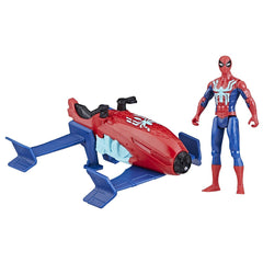 Spiderman set vehicul hydro jet si figurina spider man 10cm, Hasbro - Publisol.ro
