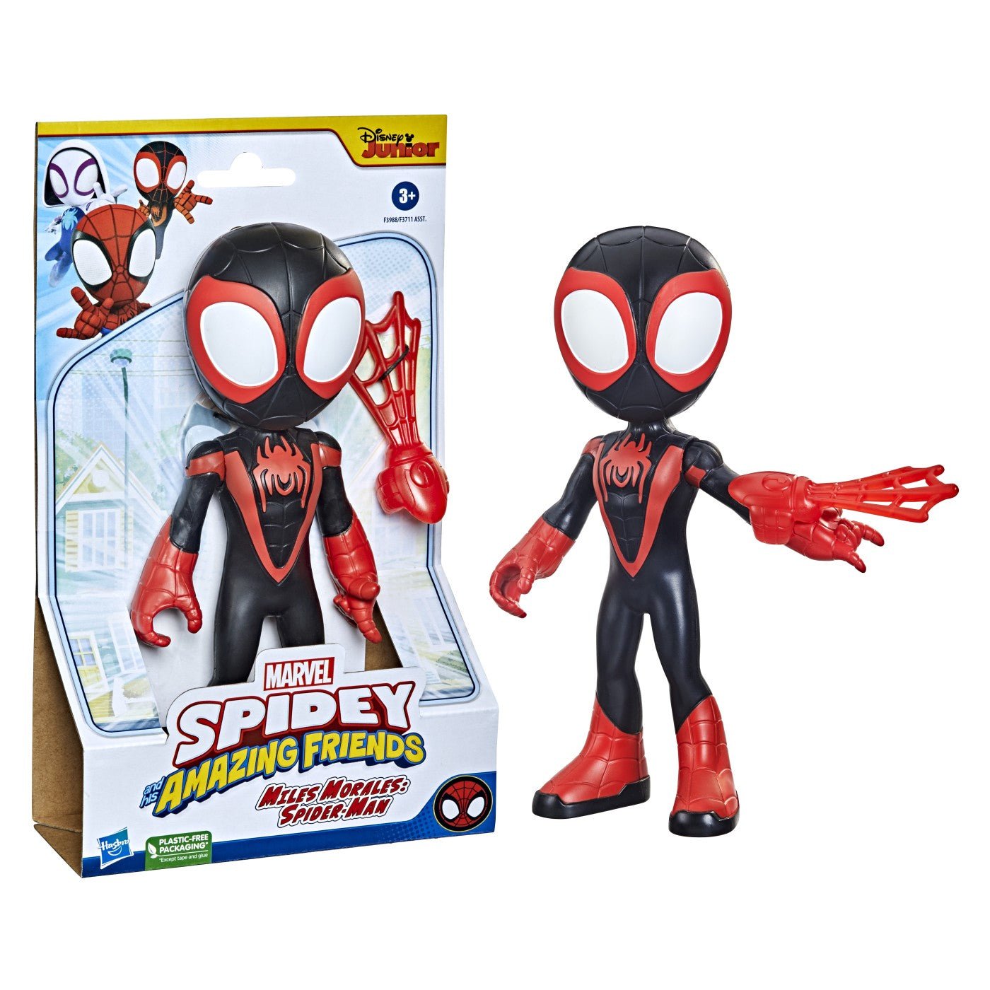 Spidey prietenii extraordinari figurina miles morales spider man supradimensionata 22.8cm, Hasbro - Publisol.ro