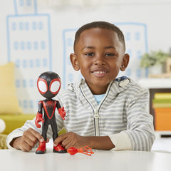 Spidey prietenii extraordinari figurina miles morales spider man supradimensionata 22.8cm, Hasbro - Publisol.ro