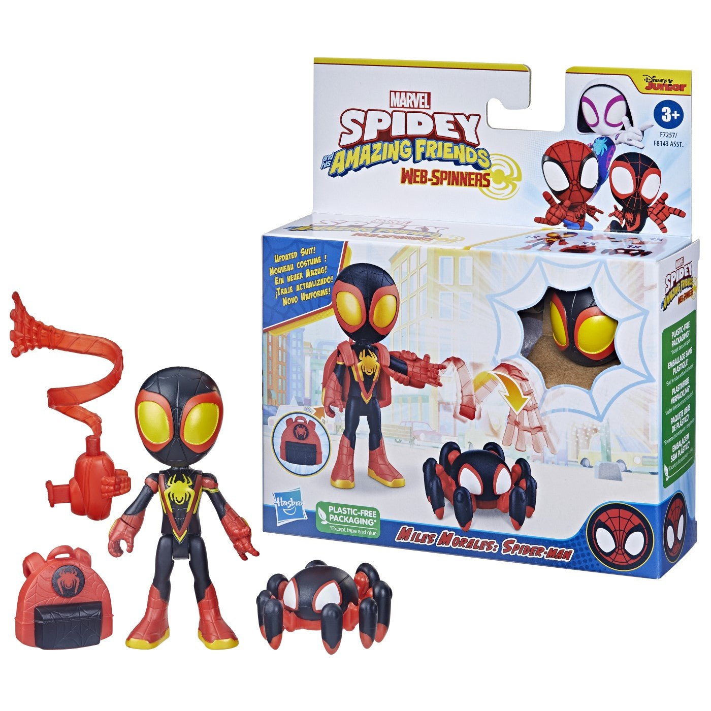 Spidey prietenii extraordinari set figurina miles morales spider man 10cm si accesorii, Hasbro - Publisol.ro