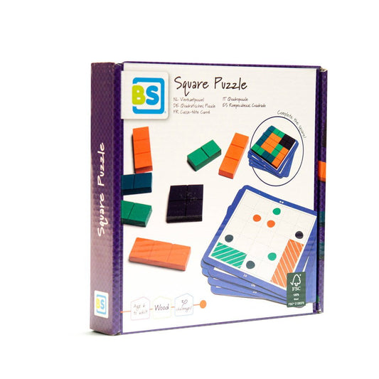 Square Puzzle, joc de logica din lemn, BS Toys - Publisol.ro