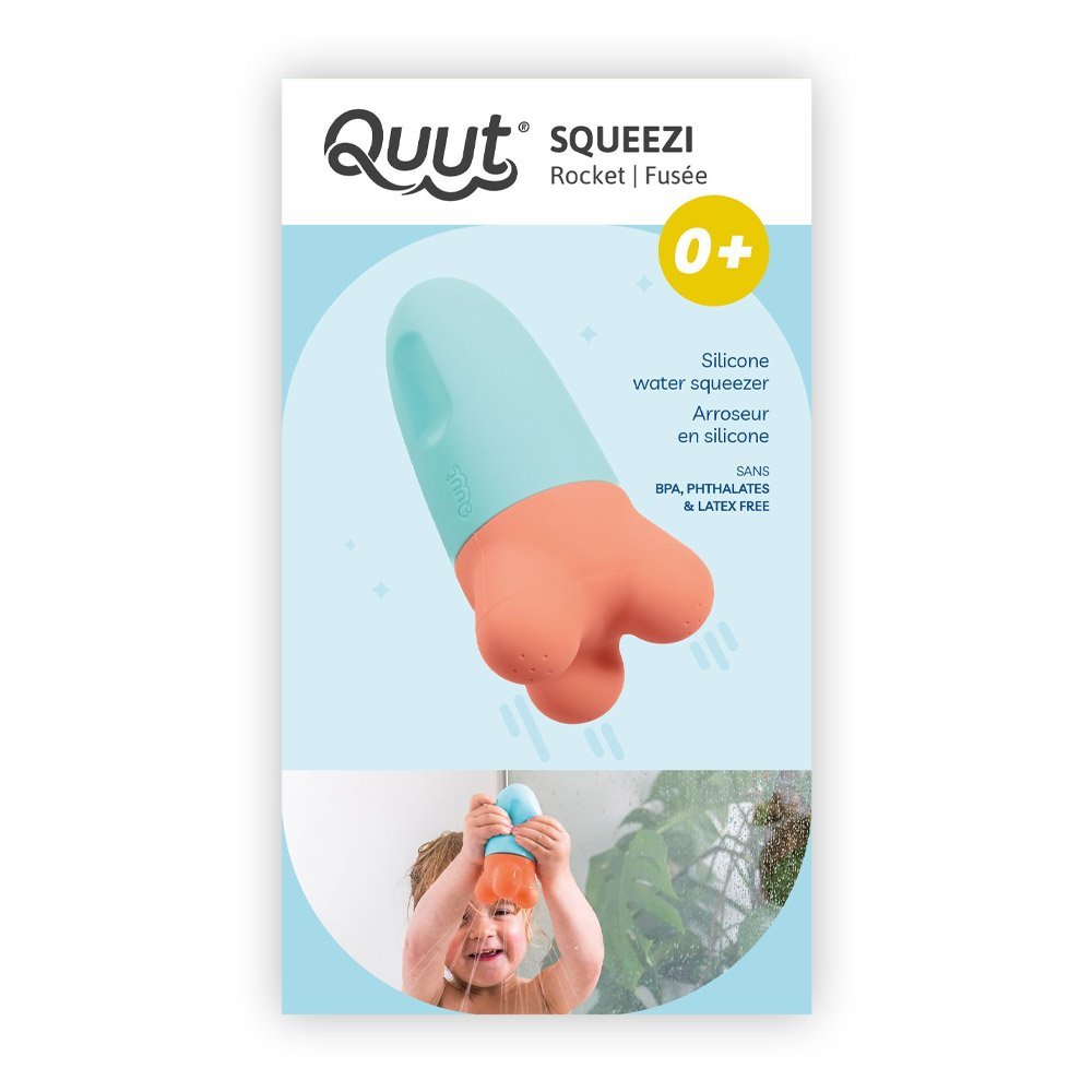 Squeezi Rocket, jucarie stropitoare de baie din silicon, Quut Toys - Publisol.ro