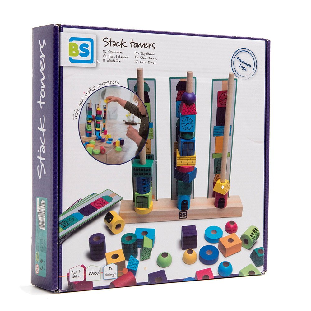 Stack Towers, joc de insirare cu modele de sortare, BS Toys - Publisol.ro