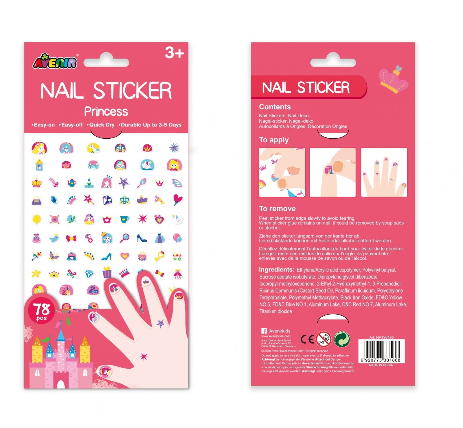 Stickere pentru unghii - Printesa - Avenir - Publisol.ro