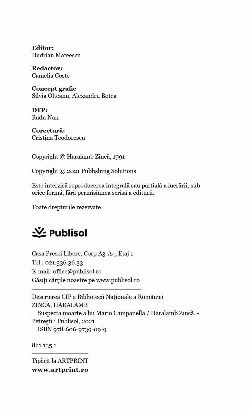 Suspecta moarte a lui Mario Campanella - Ed. digitala - Publisol.ro