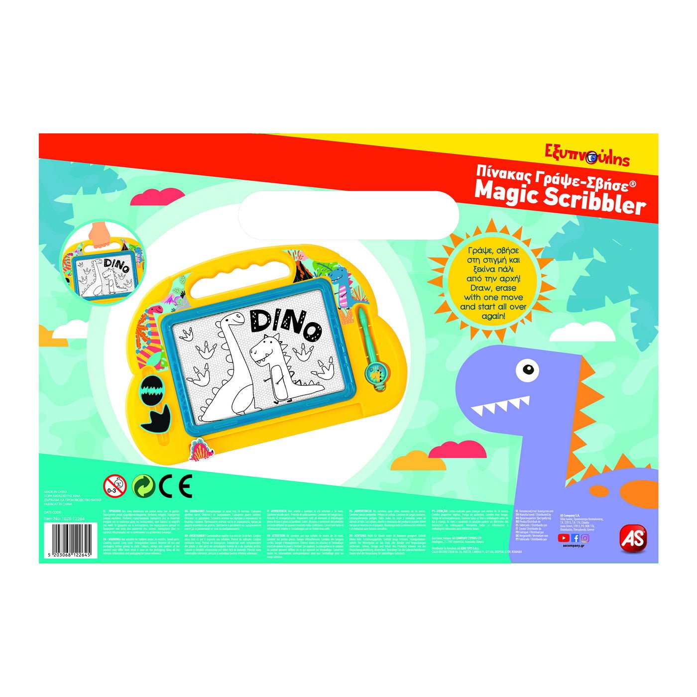 Tabla magnetica magic scribbler baby dinozaur, AS - Publisol.ro