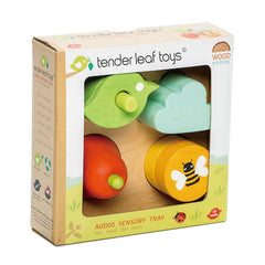 Tabla senzoriala cu efecte audio, din lemn premium - Audio Sensory Tray - 5 piese - Tender Leaf Toys - Publisol.ro