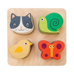 Tabla senzoriala cu efecte tactile, din lemn premium - Touch Sensory Tray - 5 piese - Tender Leaf Toys - Publisol.ro