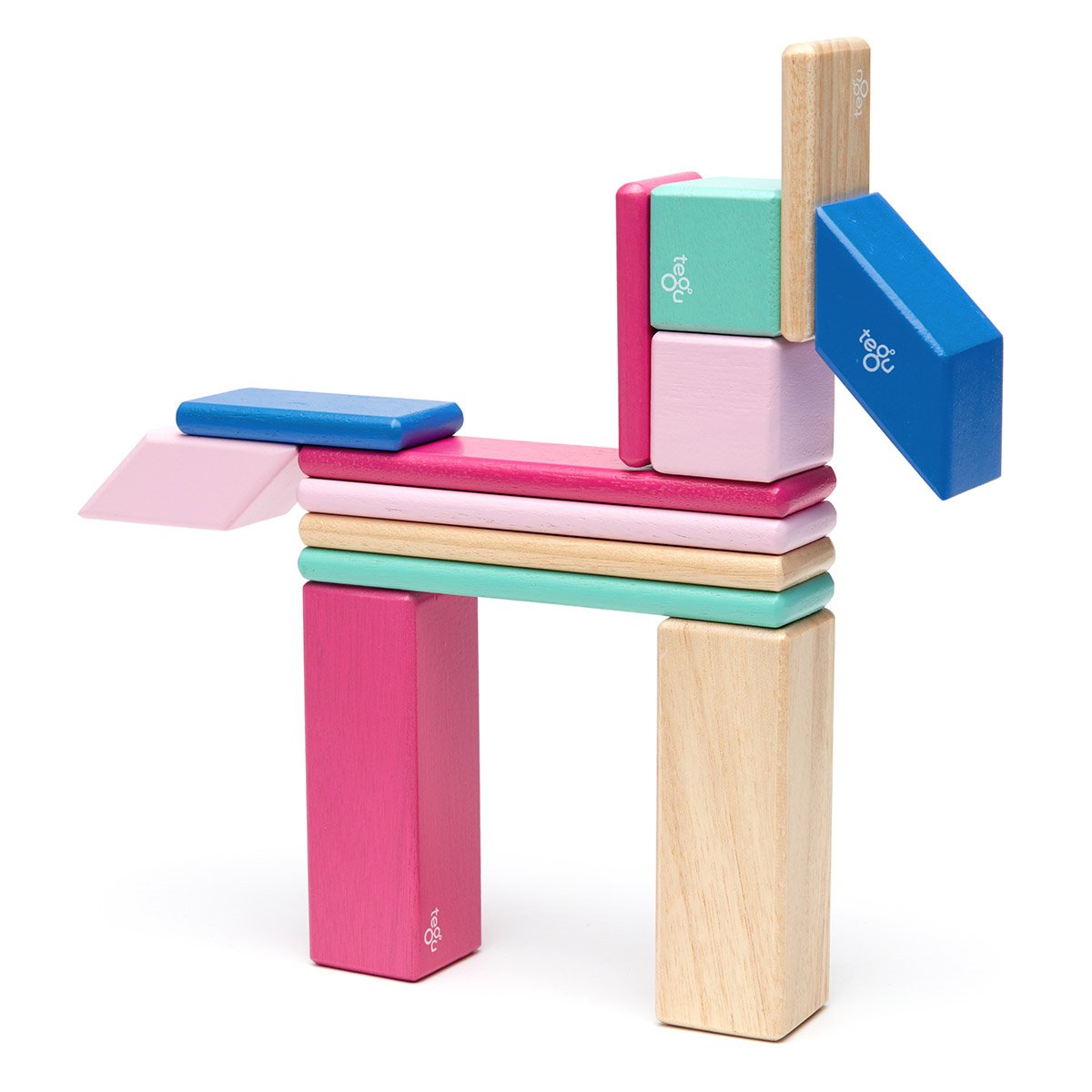 Tegu Blossom, set 14 piese din lemn magnetic - Publisol.ro