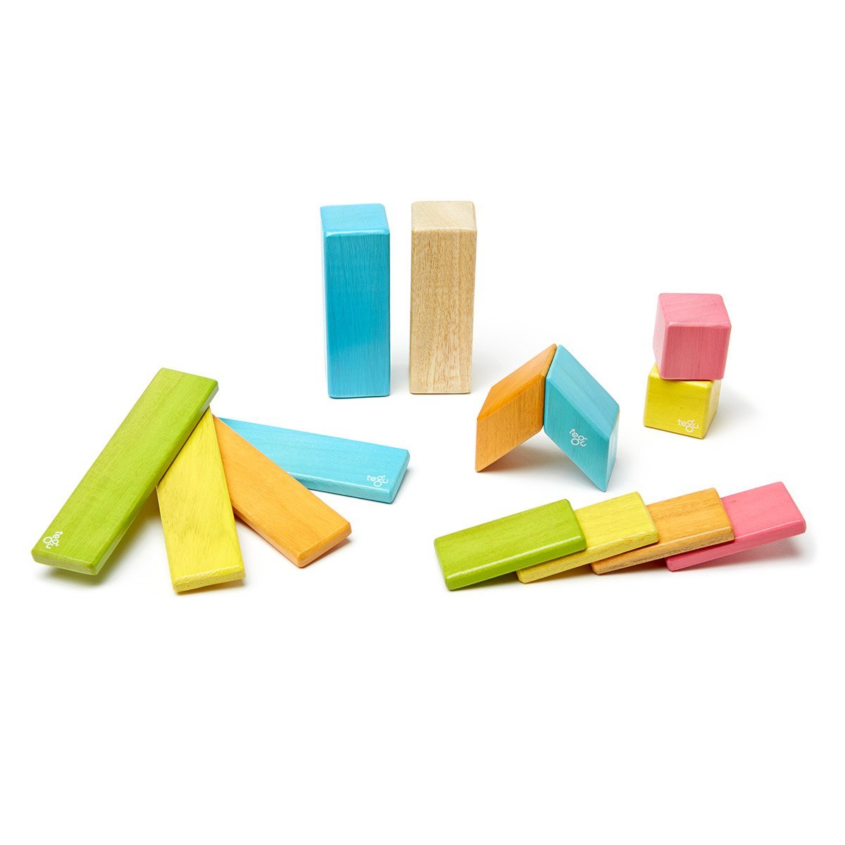 Tegu Tints, set 14 piese din lemn magnetic - Publisol.ro