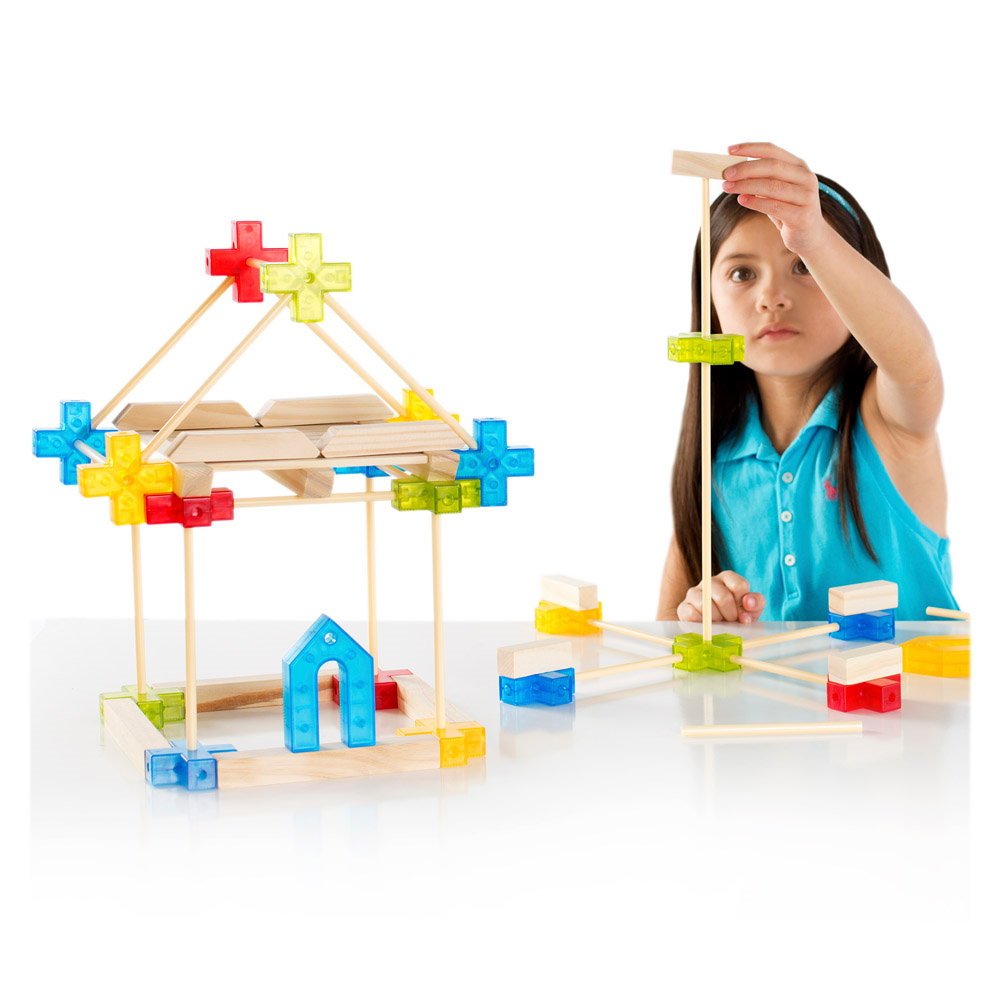 Texo, set de constructie cu 100 piese, Guidecraft - Publisol.ro