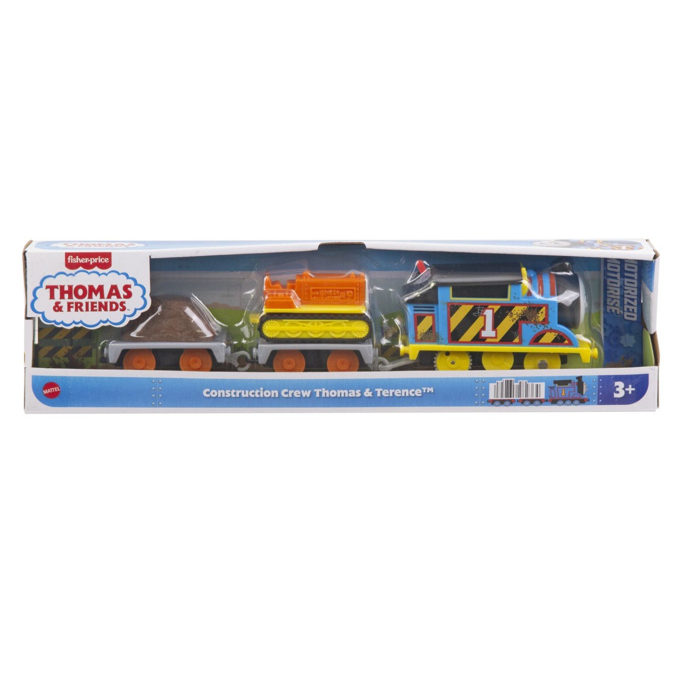 Thomas locomotiva motorizata echipa pe santier Thomas and Terence cu 2 vagoane - Publisol.ro