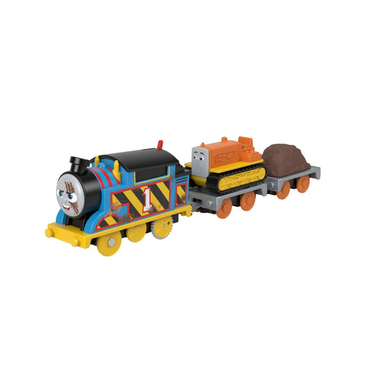 Thomas locomotiva motorizata echipa pe santier Thomas and Terence cu 2 vagoane - Publisol.ro
