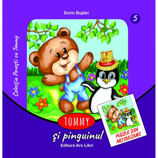 Tommy si pinguinul - puzzle din abtibilduri, de Dorin Bujdei