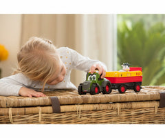 Tractoras cu remorca pentru animale cu figurina vacuta, Simba - Publisol.ro