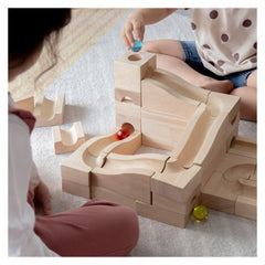 Traseu modular din lemn cu bile, 40 de piese, Guidecraft - Publisol.ro