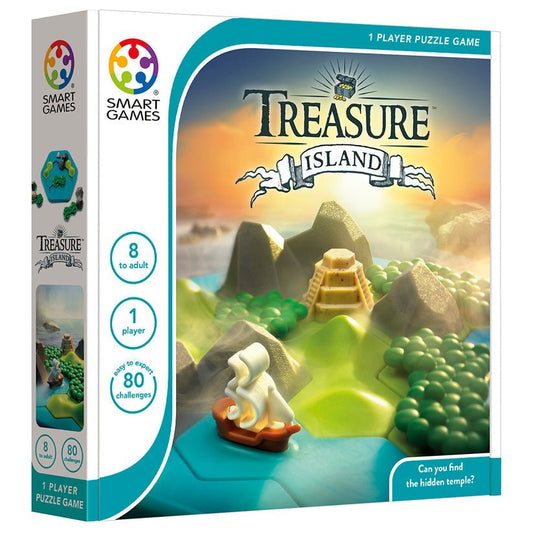 Treasure Island, joc de logica cu 80 de provocari, 8+ ani, editie internationala, Smart Games - Publisol.ro