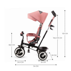 Tricicleta copii kinderkraft aston, rose pink, Kinderkraft - Publisol.ro