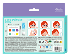 Trusa make - up pictura fata cu sabloane incluse - sase culori non - alergice - curcubeu si stele - Avenir - Publisol.ro