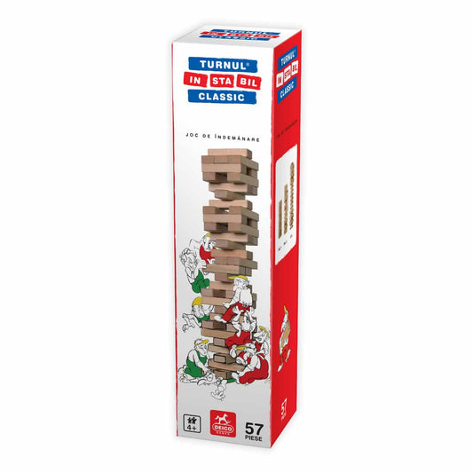 Turnul instabil, cu piese din lemn - Joc de indemanare, D - Toys - Publisol.ro