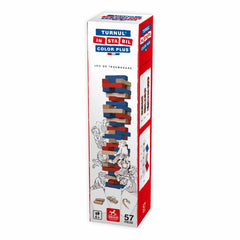 Turnul Instabil - Joc de indemanare cu 57 piese colorate din lemn, D - Toys - Publisol.ro