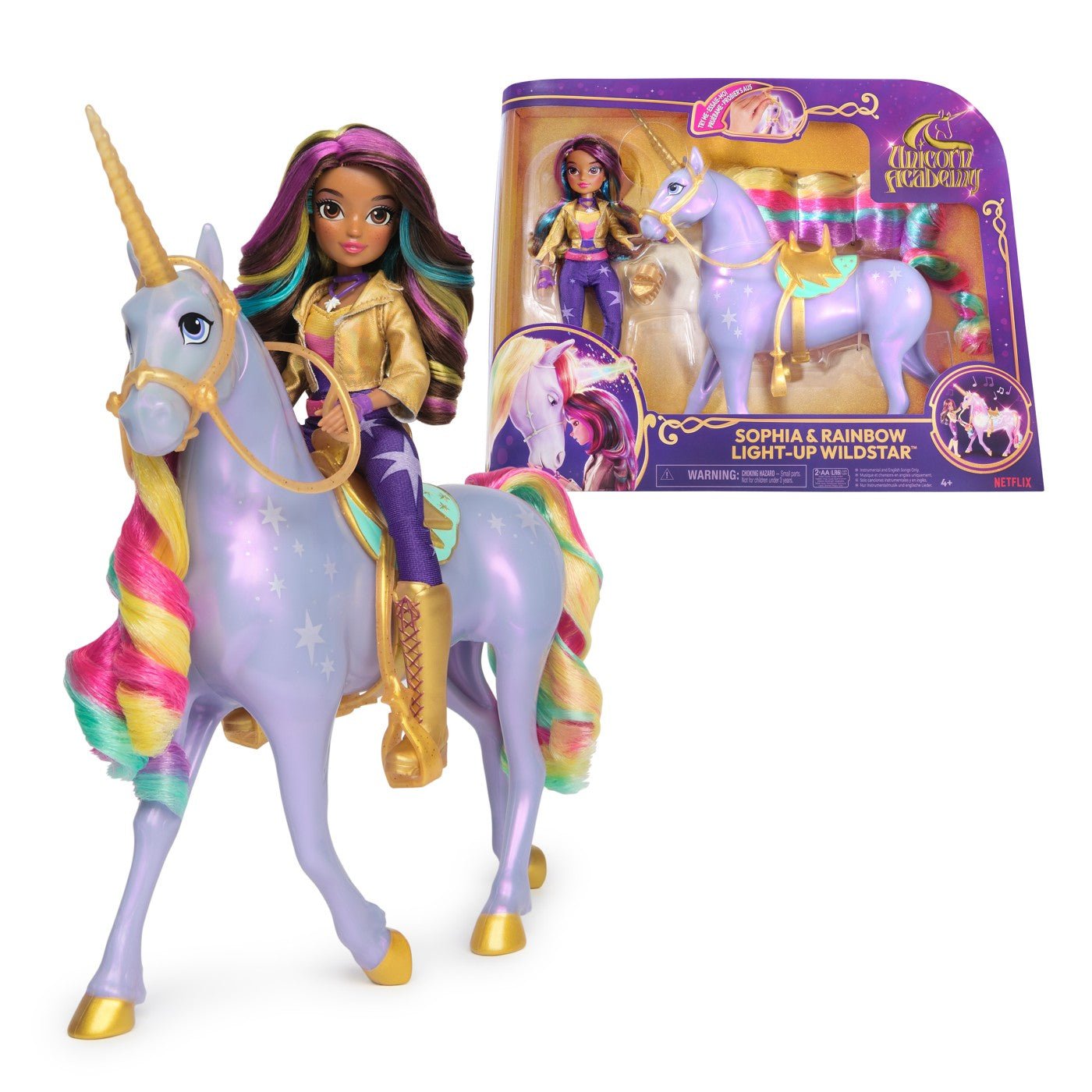 Unicorn academy set sophia si wildstar lumina de curcubeu, Spin Master - Publisol.ro