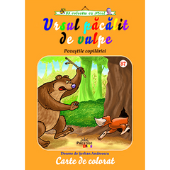 Ursul pacalit de vulpe - carte de colorat, de Prestige - Publisol.ro