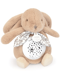 Veioza muzicala cu proiectie, iepuras pufos, 19 cm, bej deschis - Doudou et Compagnie - Publisol.ro