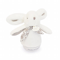 Veioza muzicala iepuras pufos, 16 cm, alb - Doudou et Compagnie - Publisol.ro