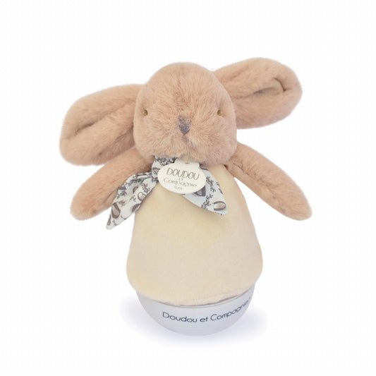Veioza muzicala iepuras pufos, 16 cm, bej - Doudou et Compagnie - Publisol.ro