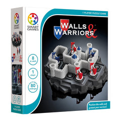Walls & Warriors, joc de logica cu 80 de provocari, 8+ ani, editie internationala, Smart Games - Publisol.ro