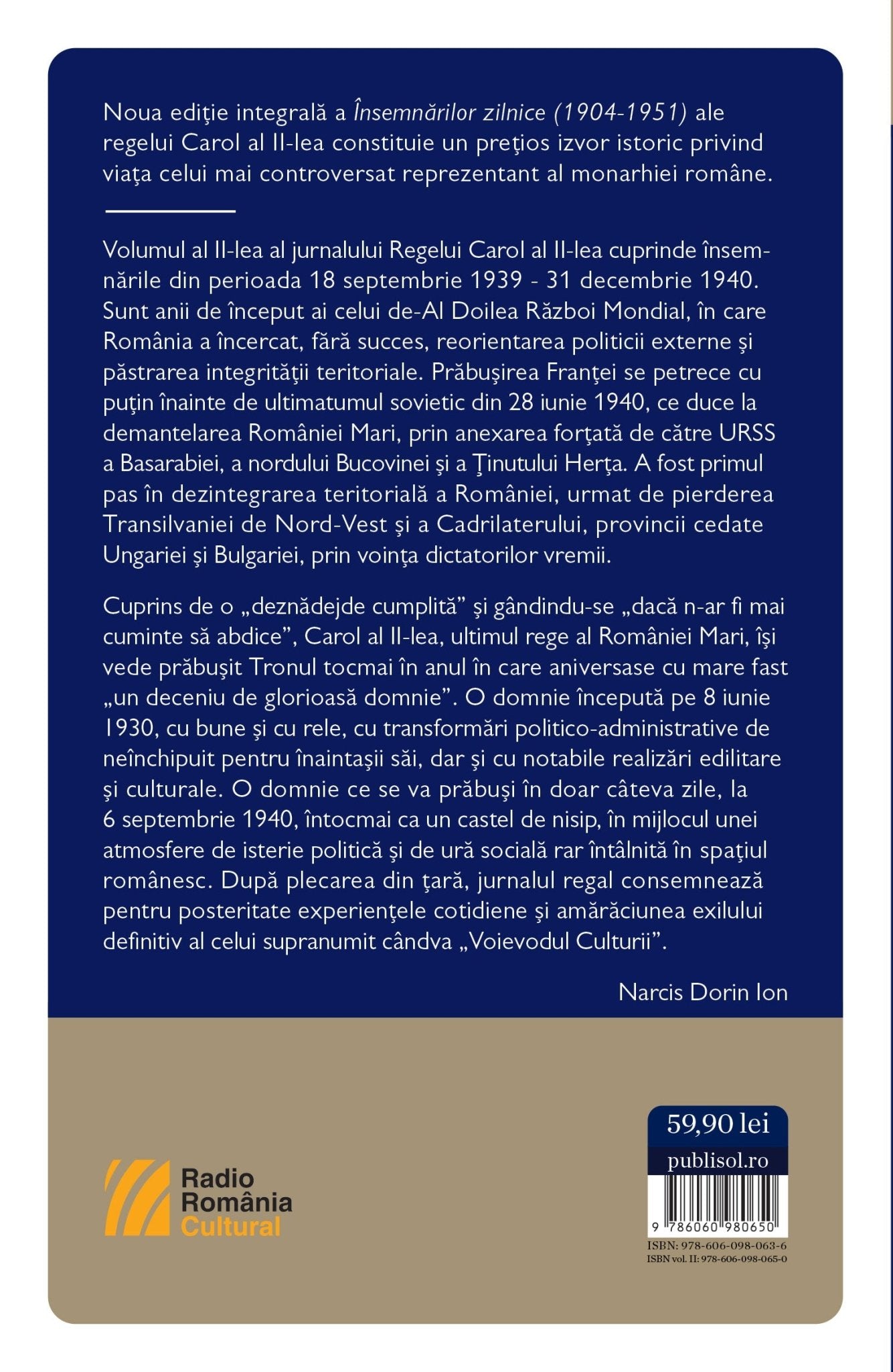 Carol al II-lea: Intre pasiune si datorie. Insemnari zilnice Vol. 2 1394-1940 - Publisol.ro