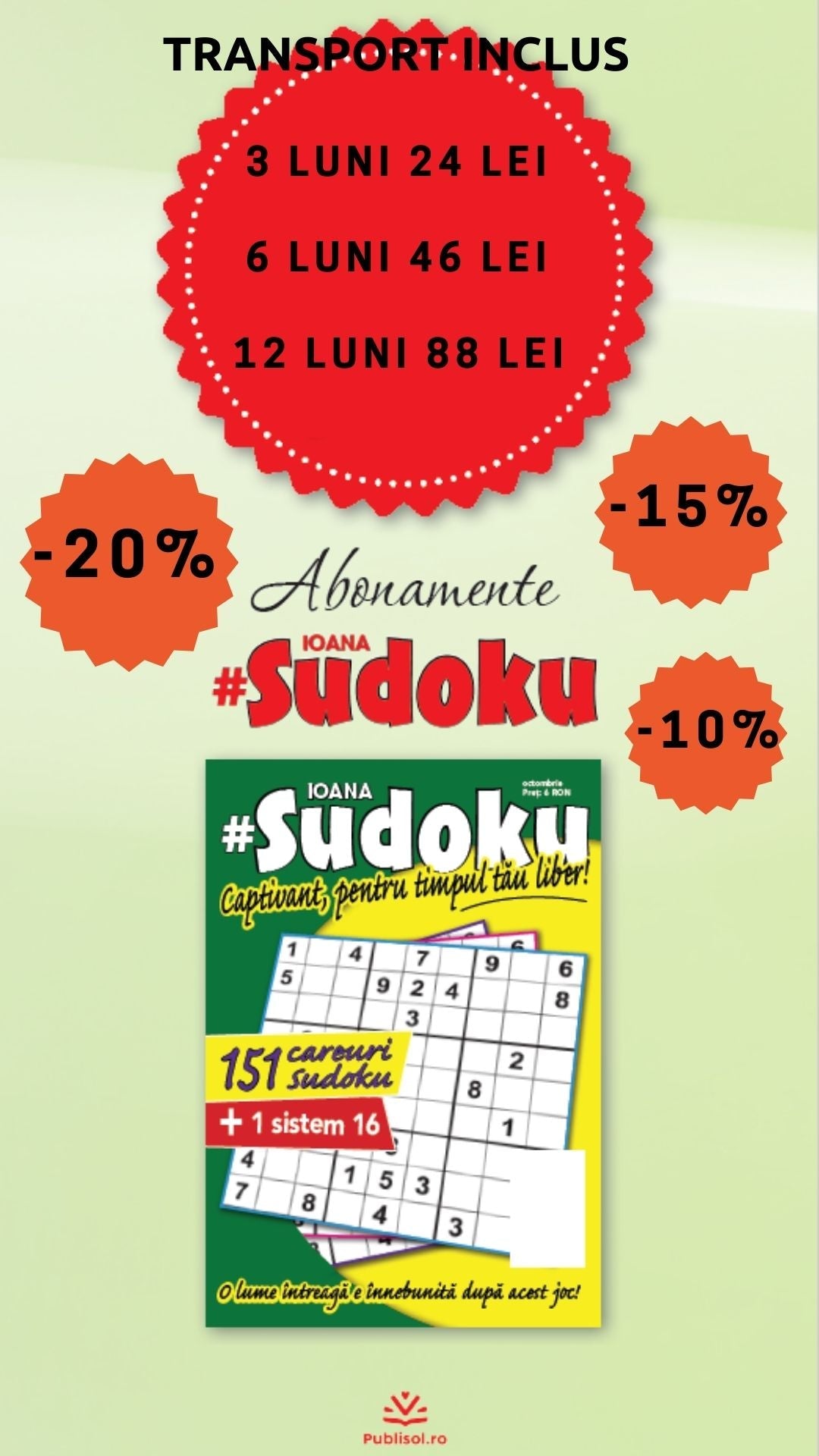 #Ioana sudoku - Abonament - Publisol.ro